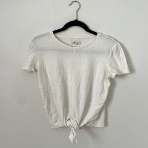 Madewell Women’s Size XXS White / Cream Texture & Thread Modern Tie-Front Top